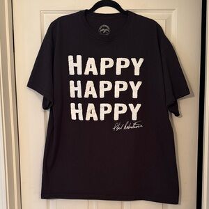 Duck Commander Black "HAPPY HAPPY HAPPY" Graphic Tee signed by Phil Robertson